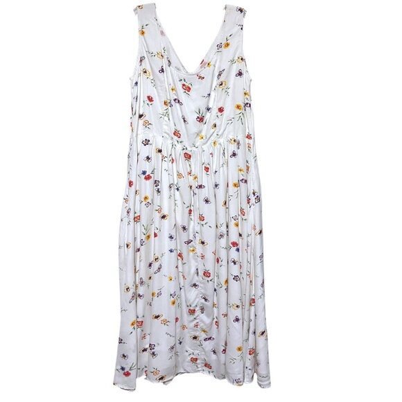 Vintage Together Midi Dress 18 Pockets Full Button Sundress Butterfly Fairy - Picture 6 of 10